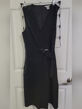 H&M Black Wrap Dress with Waist Tie